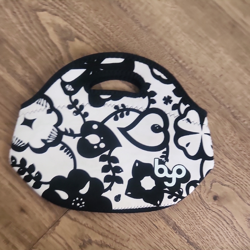 Kids Black and White Floral Accessory Bag